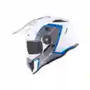 Forzza Casco Doble Propósito Gris Blanco Azul ZZ120 Talla L