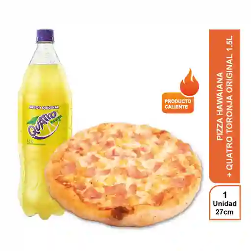 Combo Pizza Hawaiana + Gaseosa Quatro Toronja Original