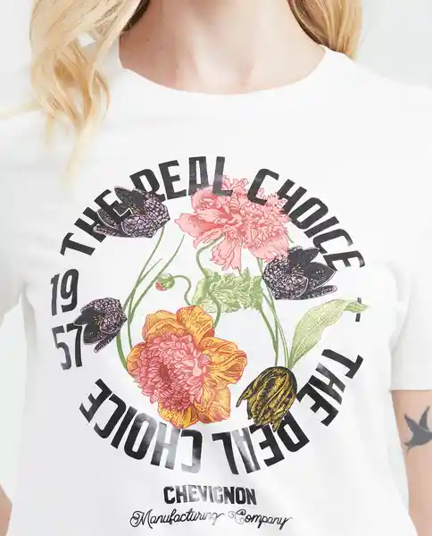 Camiseta Botanic Graphic Crudo Prístino Claro XS Chevignon