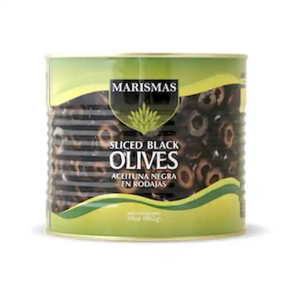 Marismas Aceitunas Negras en Rodajas