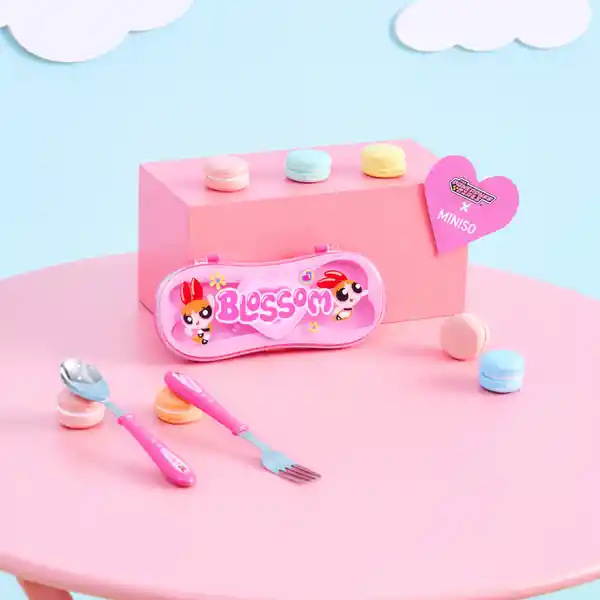 Juego de Cubiertos Las Chicas Superpoderosas Rosa Miniso
