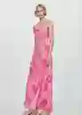 Vestido Rosa Rosa Talla M Mujer Mango