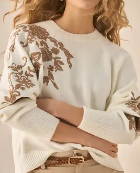 Suéter Tejido Crudo Puro Claro Talla S 463G216 Esprit