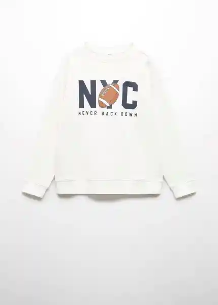 Buzo Sudadera Nyc Offwhite Talla 10 Niños Mango