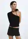 Blusa Adeli Negro Talla M Mujer Mango