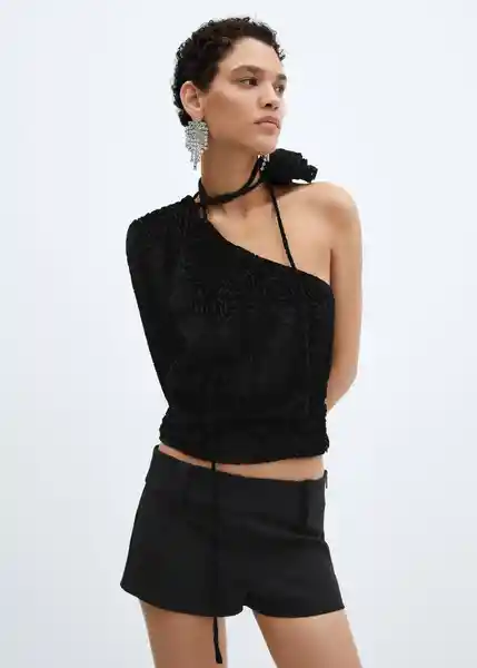 Blusa Adeli Negro Talla M Mujer Mango