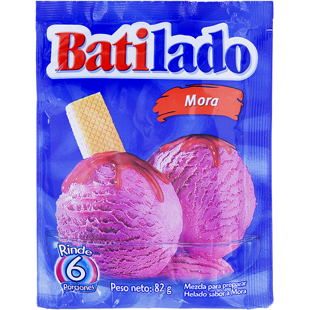 Batilado Mezcla para Preparar Helado Sabor Mora 82 g