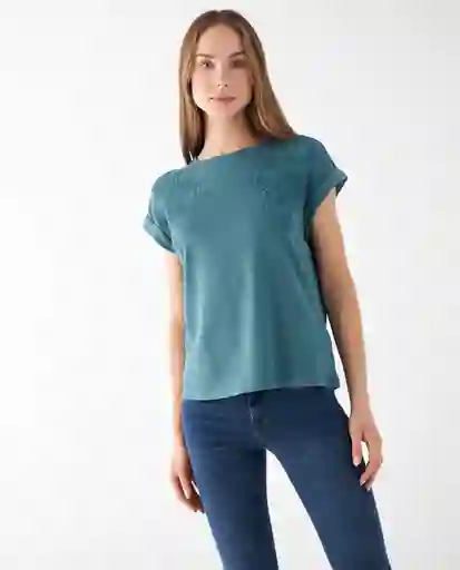 Camiseta Verde Espeso Oscuro Talla S 402F004 Esprit