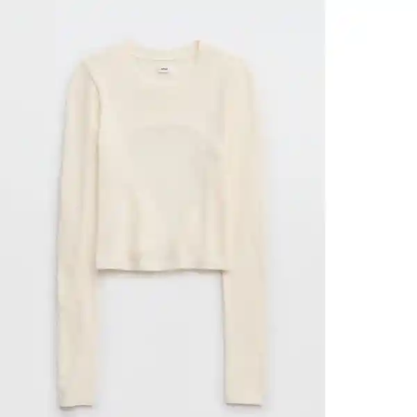 Buzo Beige Aerie Claro Talla Small American Eagle