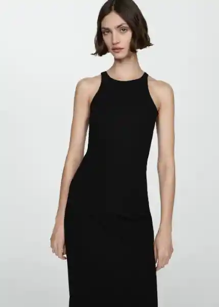 Vestido Sprio5 Negro Talla 24 Mujer Mango