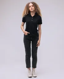  Camiseta Polo Mujer Negro Talla S 600D007 AMERICANINO 