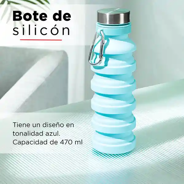 Miniso Termo de Silicona Plegable Azul 550 mL