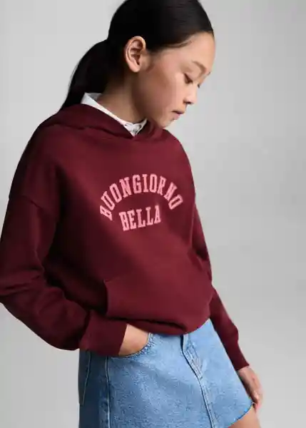 Sudadera Bella Vino Talla 08 Niñas Mango