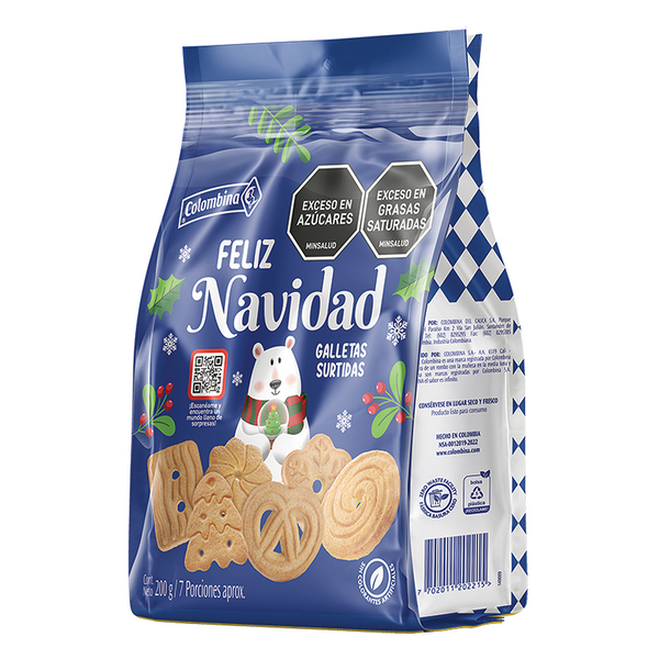 Colombina Galletas Surtidas de Feliz Navidad 200 g