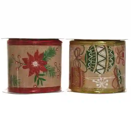 Cinta Navideña Surtida 6 cm x 2.74 m 831-Xmfe46-2537-5 Finlandek