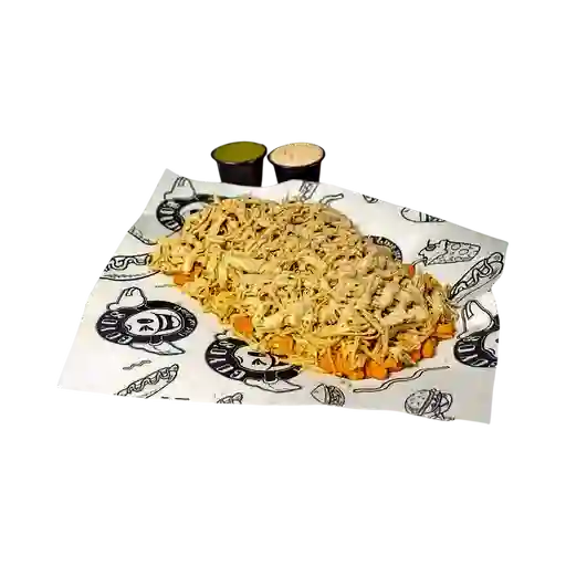 Mazorca con pollo desmenuzado