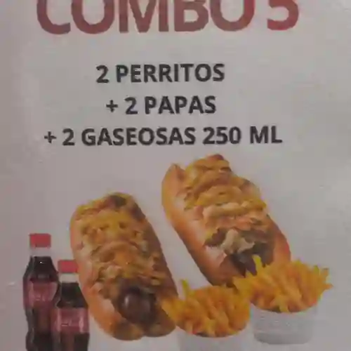 Combo (2 Perros + 2 Papa + Bebid 250 Ml)