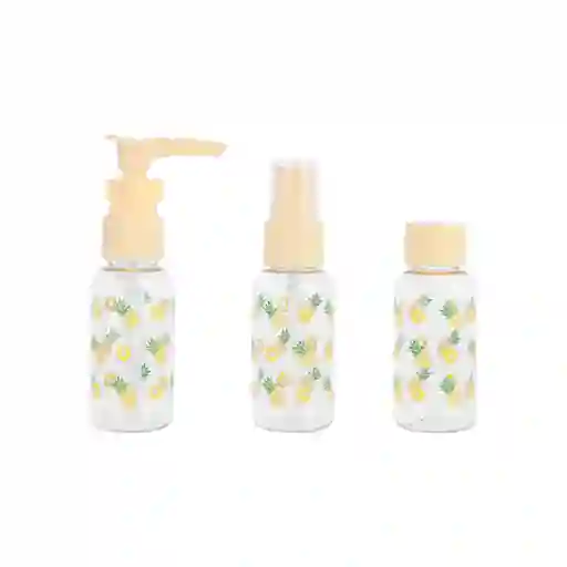 Kit de Botellas de Viaje Piña Miniso