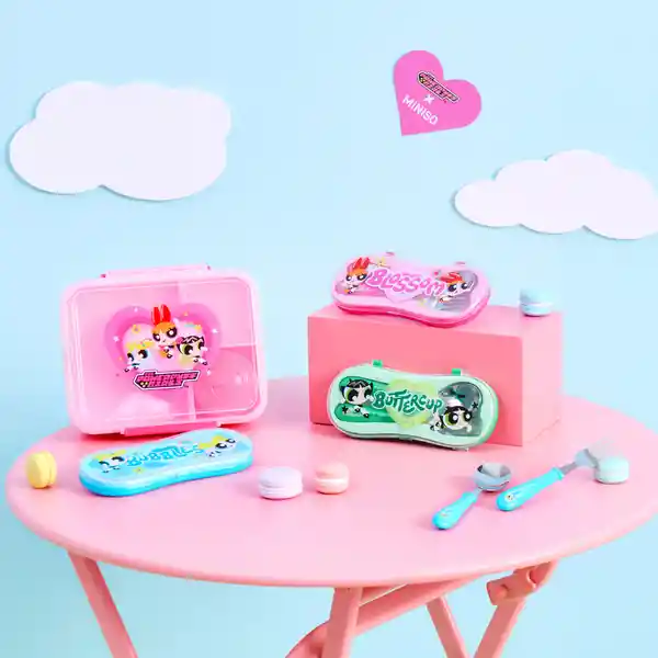 Juego de Cubiertos Las Chicas Superpoderosas Rosa Miniso