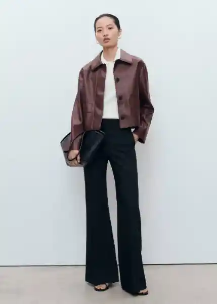 Chaqueta Sabina Granate Talla S Mujer Mango
