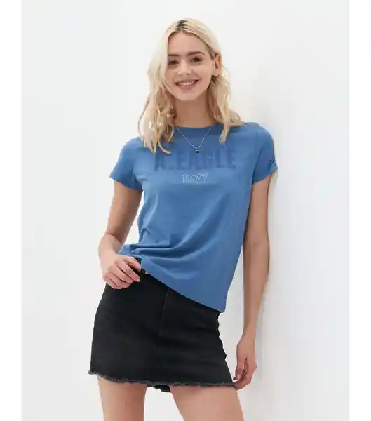 Camiseta Mujer en Color Azul Talla X-SMALL American Eagle