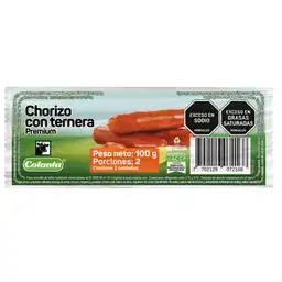 Chorizo Con Ternera Premium Colanta Duopack x 100 g