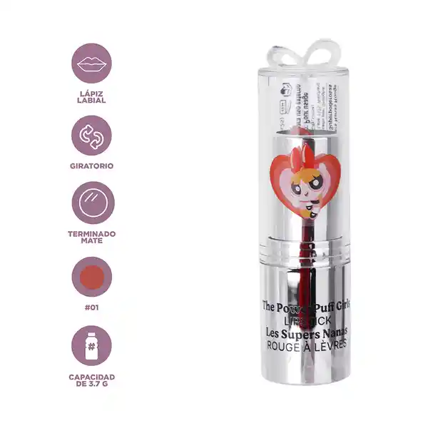 Labial Las Chicas Superpoderosas Bom Bom 01 Miniso