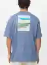 Camiseta Greek Azul Talla M Hombre Mango