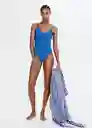 Vestido Bañador Sorrento Azul Talla S Mujer Mango