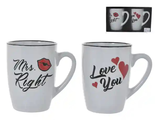 Noritex Mug de Cerámica  Love Blanco 11 Oz