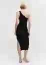 Vestido Asim Negro Talla L Mujer Mango