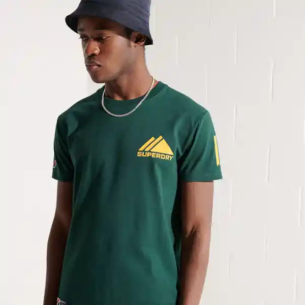 Superdry Camiseta Mountain Sport Mono Mini Tee Verde Talla L