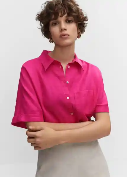 Camisa Pai Fucsia Talla 18 Mujer Mango