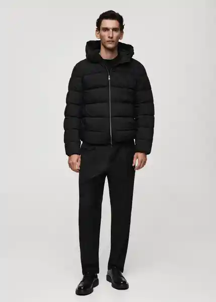 Abrigo Anorak Turin Negro Talla XXL Hombre Mango