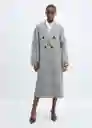 Abrigo Gauguin Gris Talla XS Mujer Mango