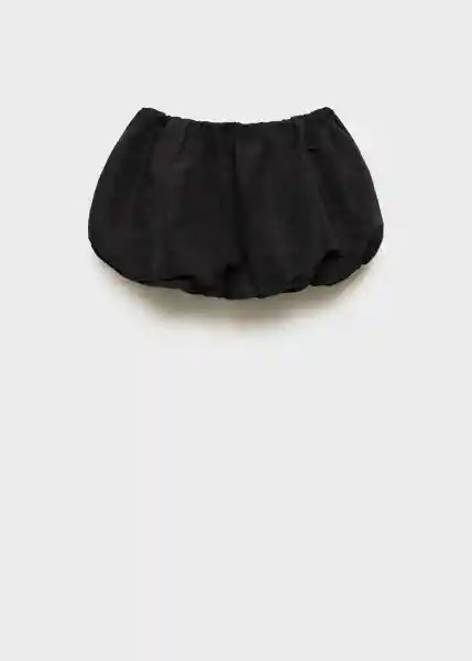 Falda Pompa Negro Talla 42 Mujer Mango