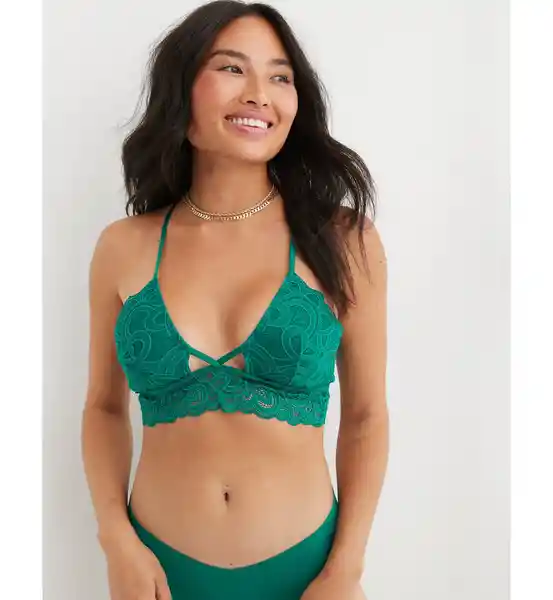 Brasier Bralette Aerie de Mujer Verde Medium American Eagle