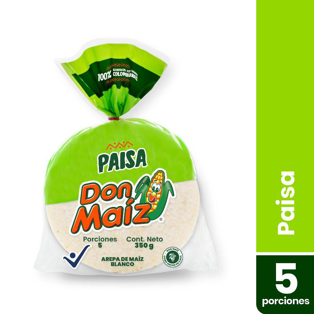 Arepa Don Maiz Paisa 5 Unidades. 350 G.