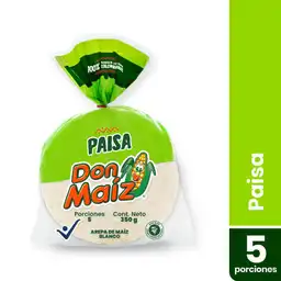 Arepa Don Maiz Paisa 5 Unidades. 350 G.