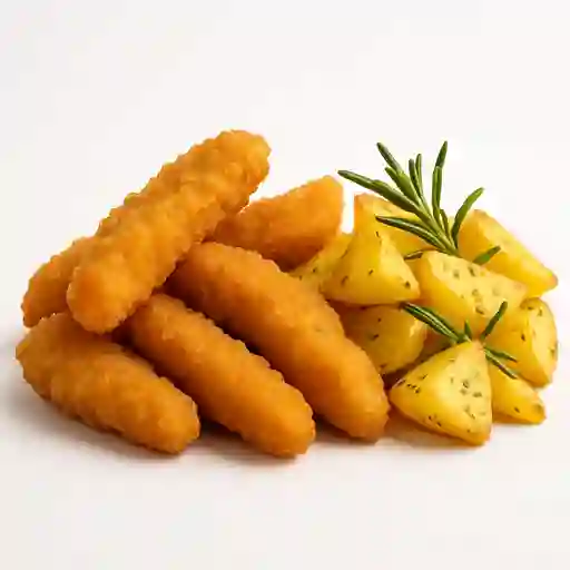 Straceti Di Pollo con Patate All Rosmarino