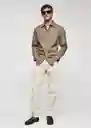 Camisa Roma Beige Talla M Hombre Mango