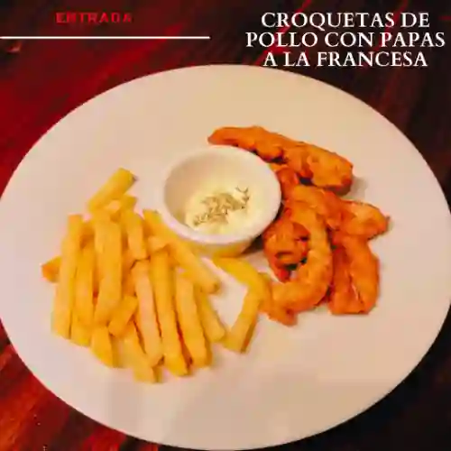 Croquetas de Pollo con Papas a la Francesa