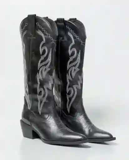 Botas Knee Negro Sombrío Ultraoscuro Talla 35 Chevignon