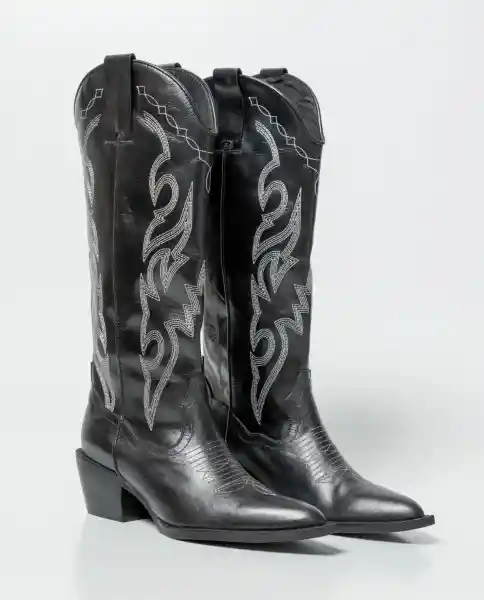 Botas Knee Negro Sombrío Ultraoscuro Talla 35 Chevignon