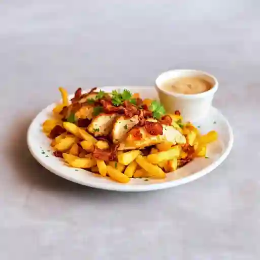 Salchipapa Pollo Tocineta