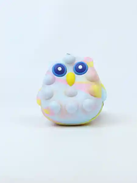 Juguete Squishie Búho Pop it Blanco Fuxia