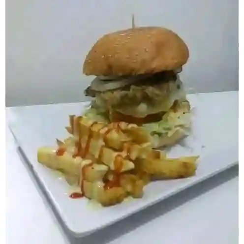 Hamburguesa de Pollo y Papas