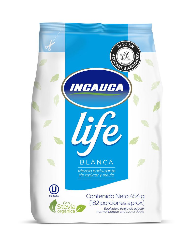 Incauca Azúcar Life Blanca con Stevia Orgánica 454 g