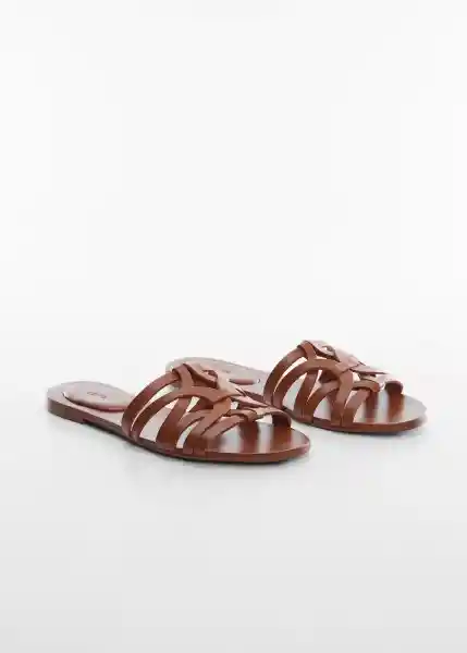 Sandalias Pisca Cuero Talla 38 Mujer Mango