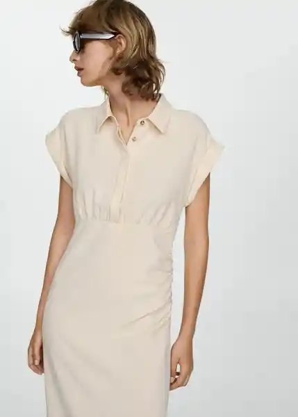 Vestido Chiara Crudo Talla XL Mujer Mango